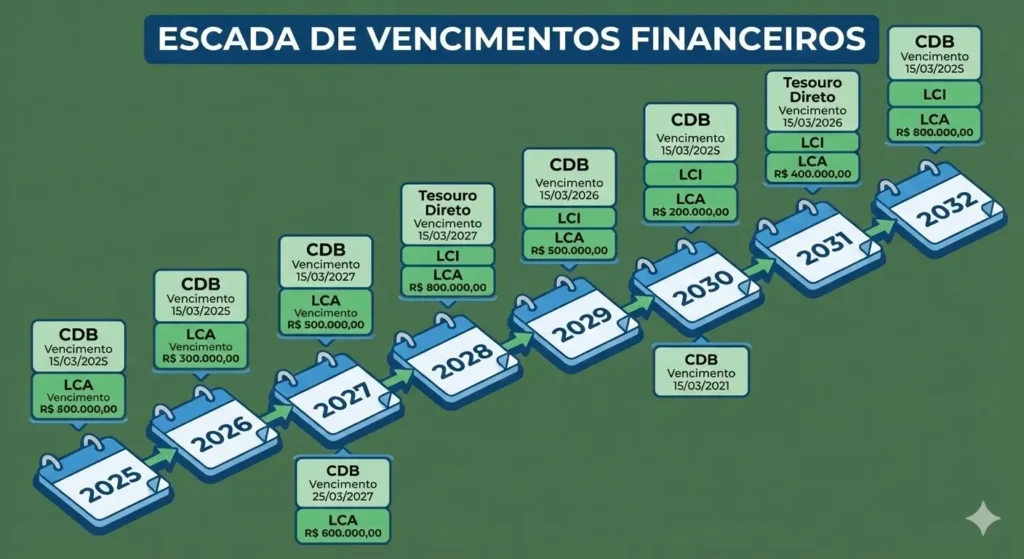 Observe como funciona uma escada de vencimentos eficiente na prática